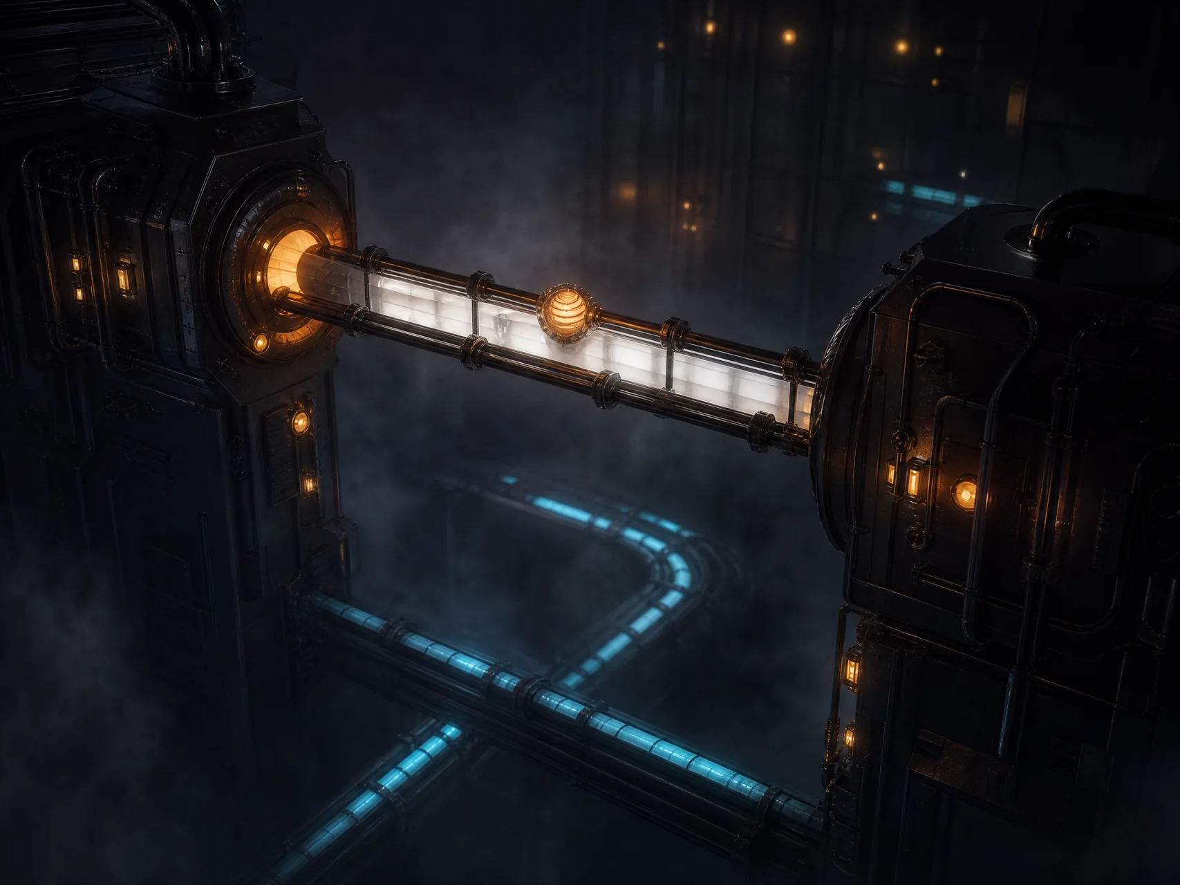 Two relay stations transferring an illuminated token